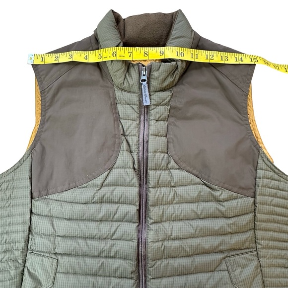 EDDIE BAUER Olive Green Brown StormDown 700 Quilted Vest Size Large Petite - Picture 8 of 16